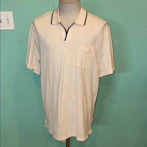 Hugo Boss Cream Polo Shirt with Dark Trim.  XXL.  New with tags.
